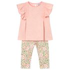 Younger Girls Pink, White & Green Leggings Set, 1, hi-res