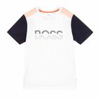 Boys Navy Blue & White Shorts & T-Shirt Set, 1, hi-res