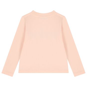Girls Pink Logo Long Sleeve Top