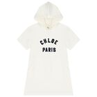 Girls Ivory Logo Dress, 1, hi-res