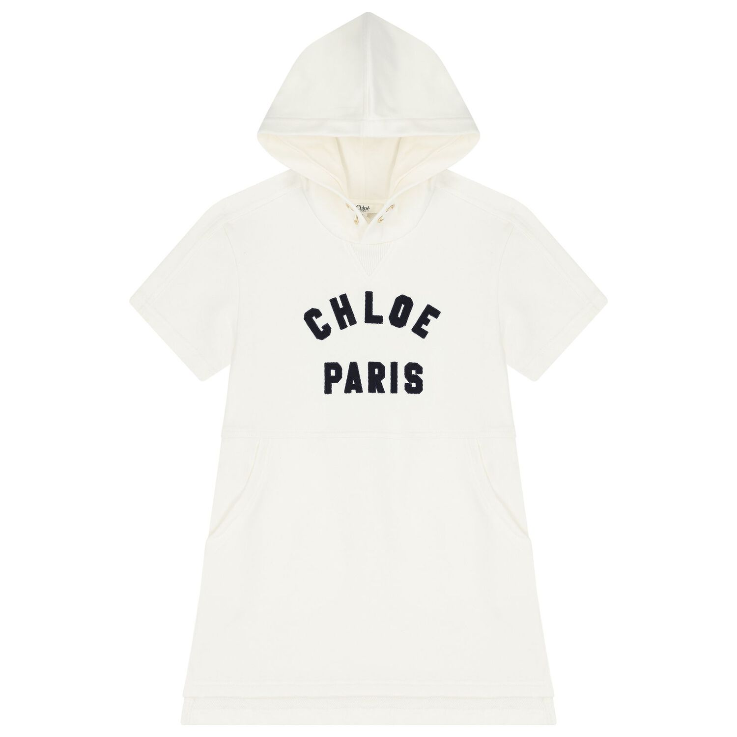 Girls Ivory Logo Dress, 1, hi-res