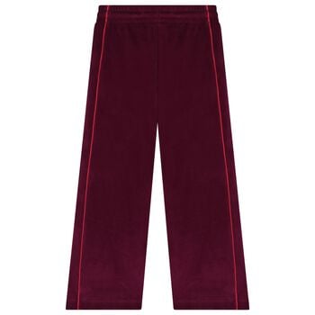 Girls Burgundy Logo Trousers