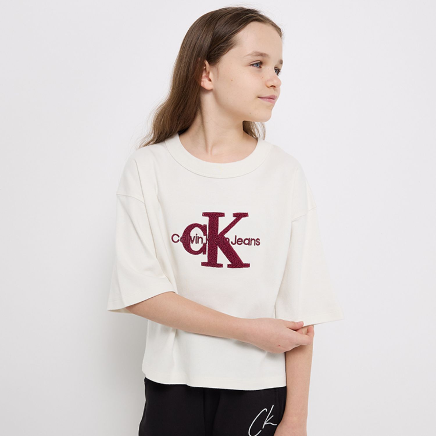 Girls Ivory Logo T-Shirt, 2, hi-res