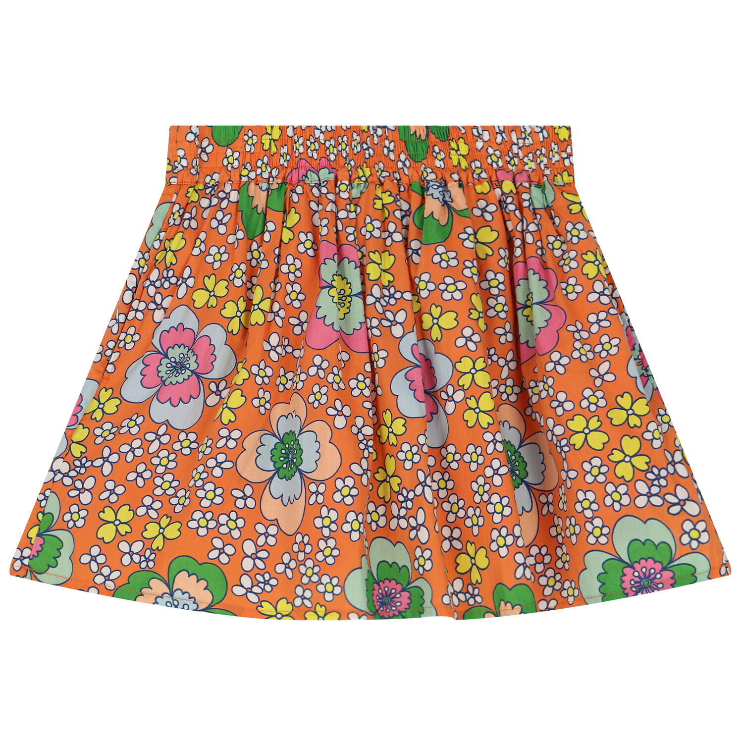 Girls Orange Floral Skirt, 1, hi-res image number null