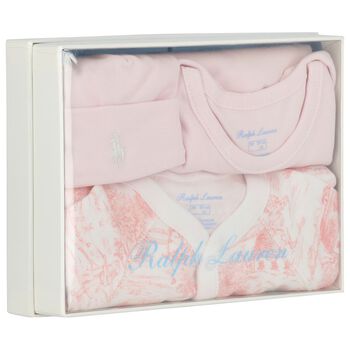 Baby Girls Ivory & Pink Babygrow Gift Set