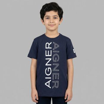 Boys Navy Blue Logo T-Shirt