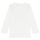 Girls Ivory Teddy Bear Long Sleeve Top, 1, hi-res