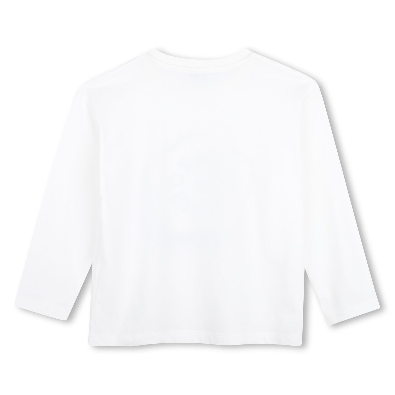 Girls White Boke Flower Logo Long Sleeve Top, 1, hi-res