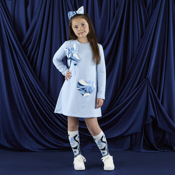 Girls Blue Swirl Dress