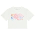 Girls White Logo T-Shirt, 1, hi-res
