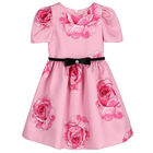 Girls Pink Roses Dress, 2, hi-res