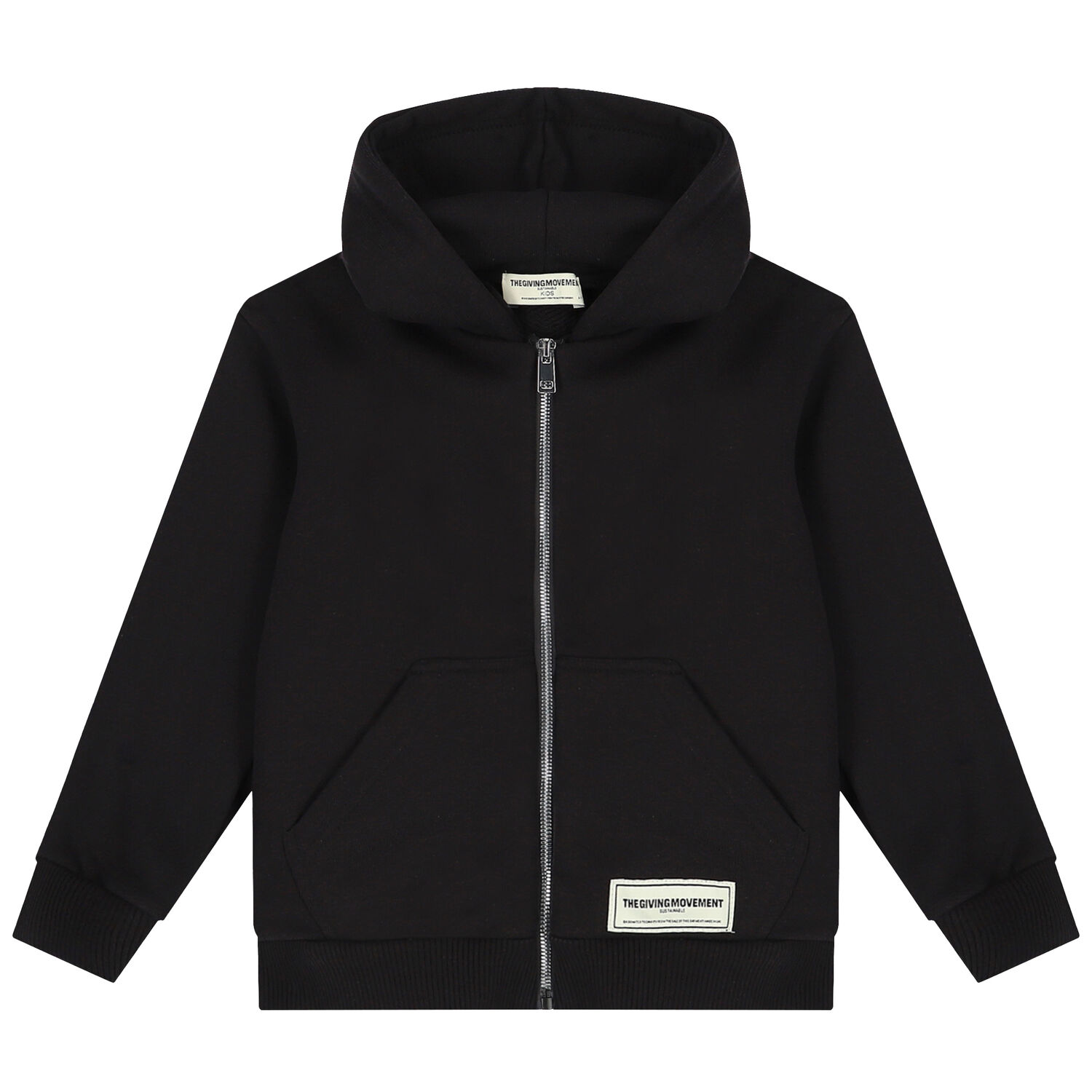 Black Logo Hooded Zip Up Top, 2, hi-res image number null