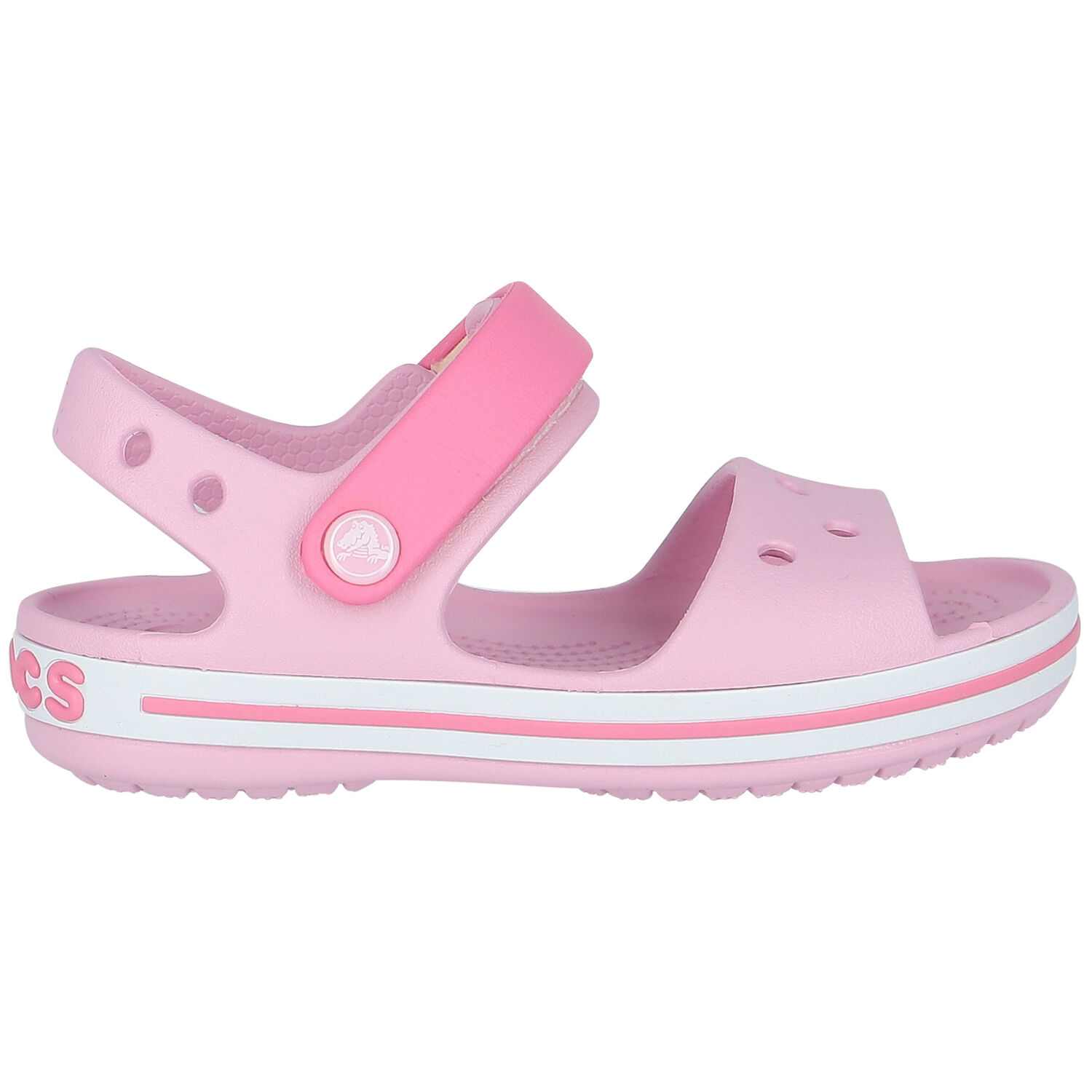Pink Crocband Sandals, 1, hi-res