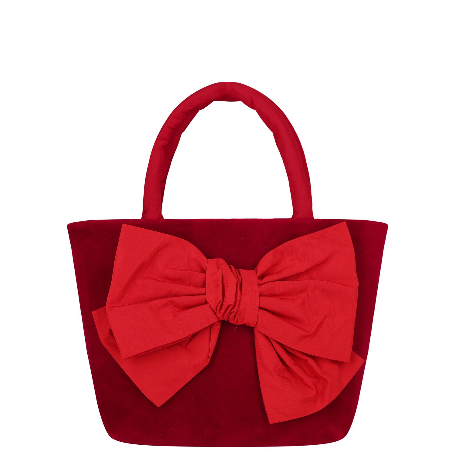 Girls Red Velvet Bow Hand Bag, 1, hi-res image number null