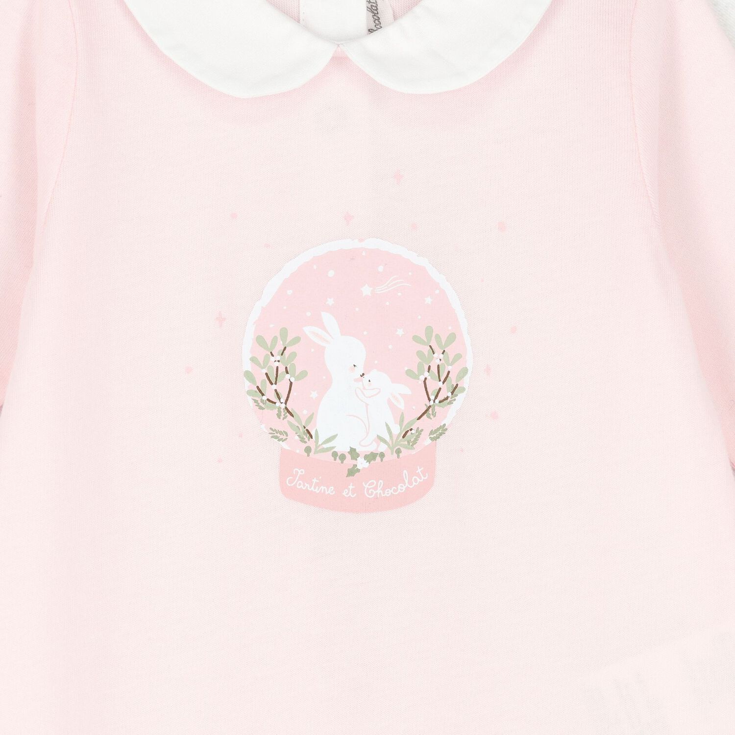 Baby Girls Pink Bunny Babygrow, 2, hi-res