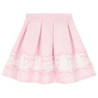 Girls Ivory & Pink Carousel Skirt Set, 1, hi-res