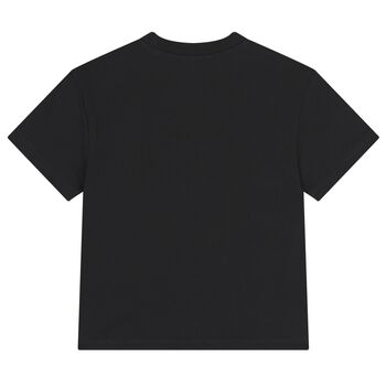 Boys Black Teddy Bear Logo T-Shirt