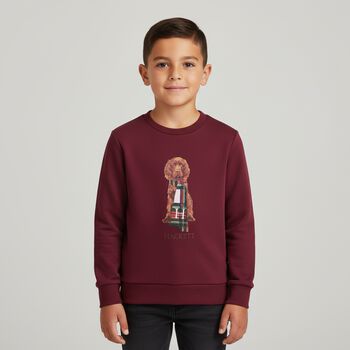 Boys Burgundy Dog Logo Sweatshirt