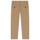 Boys Beige Chino Trousers, 1, hi-res
