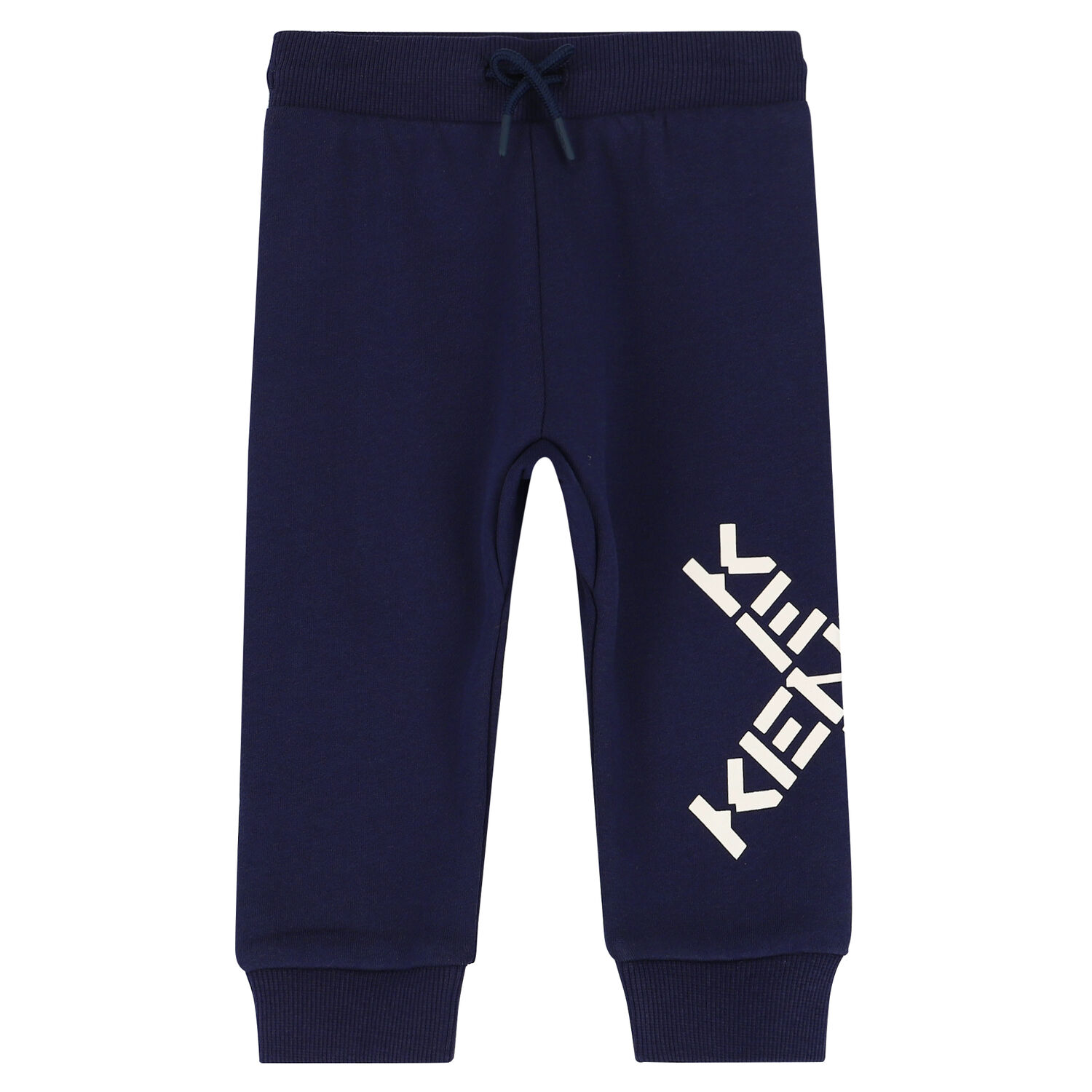 Younger Boys Navy Blue Logo Joggers, 1, hi-res