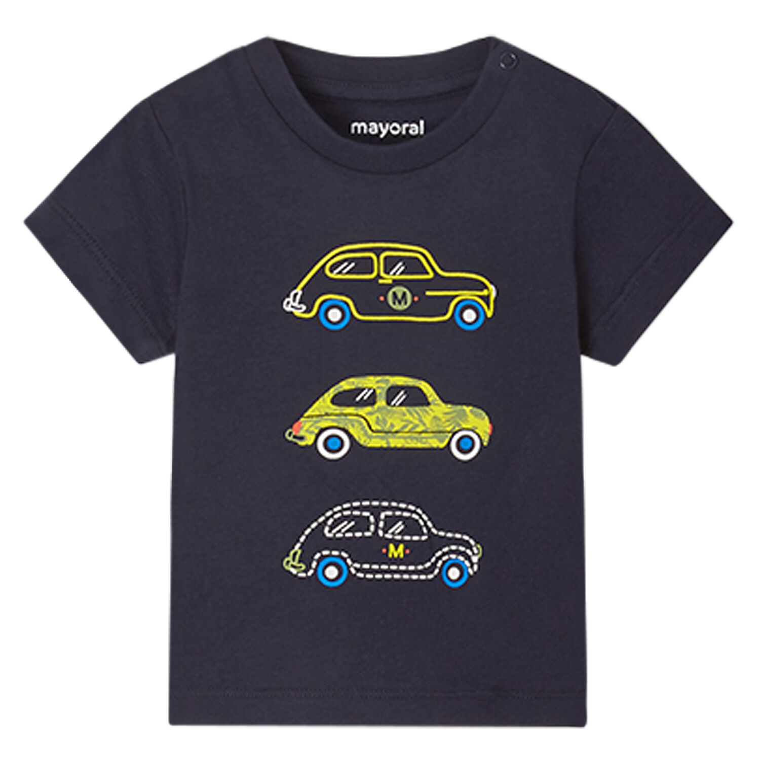 Younger Boys Navy Car T-Shirt, 1, hi-res