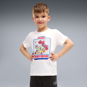 Boys White Optimus Prime & Bumblebee Transformers T-Shirt