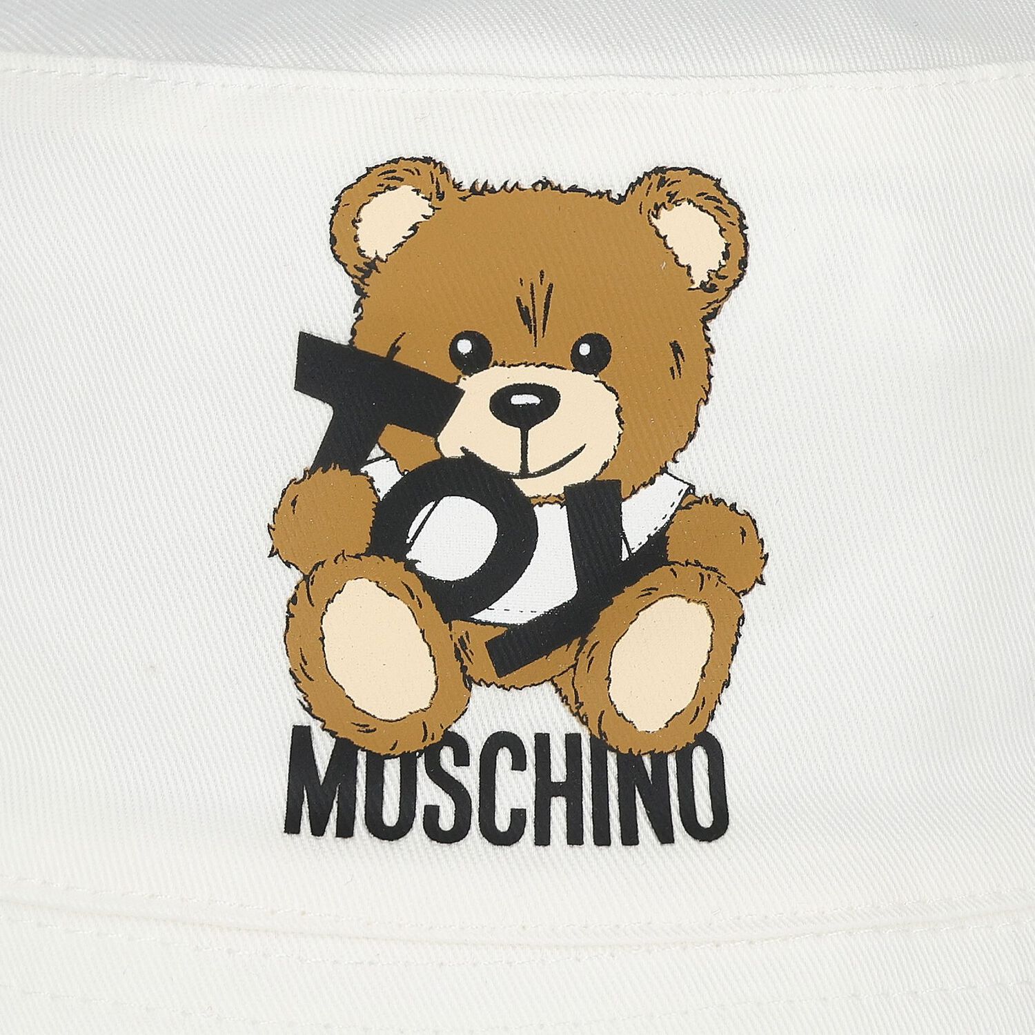 White Teddy Bear Logo Baby Hat, 1, hi-res