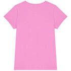 Girls Pink Diamante Logo T-Shirt, 1, hi-res