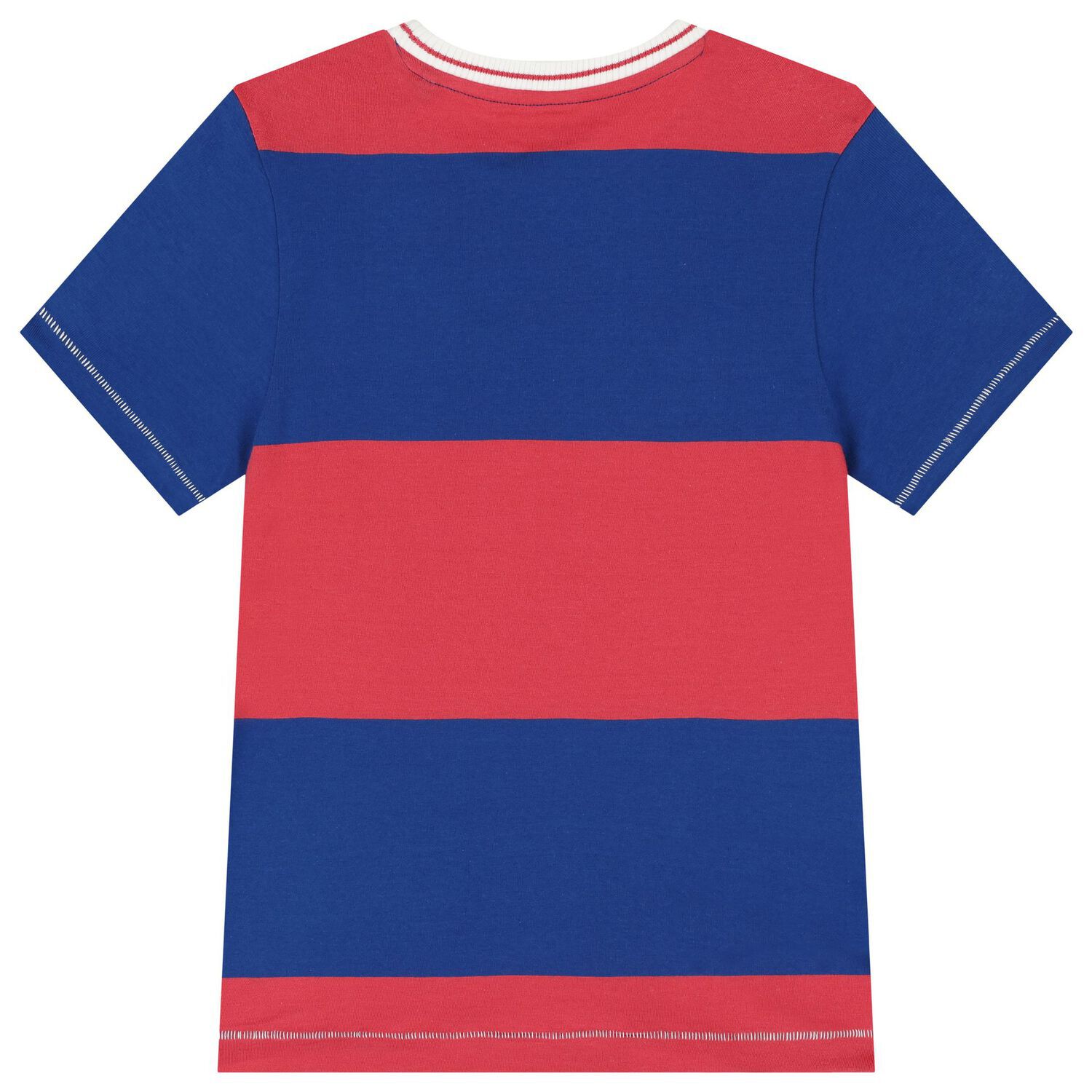 Boys Red & Blue Striped Teddy Bear T-Shirt, 1, hi-res