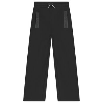 Girls Black Logo Trousers
