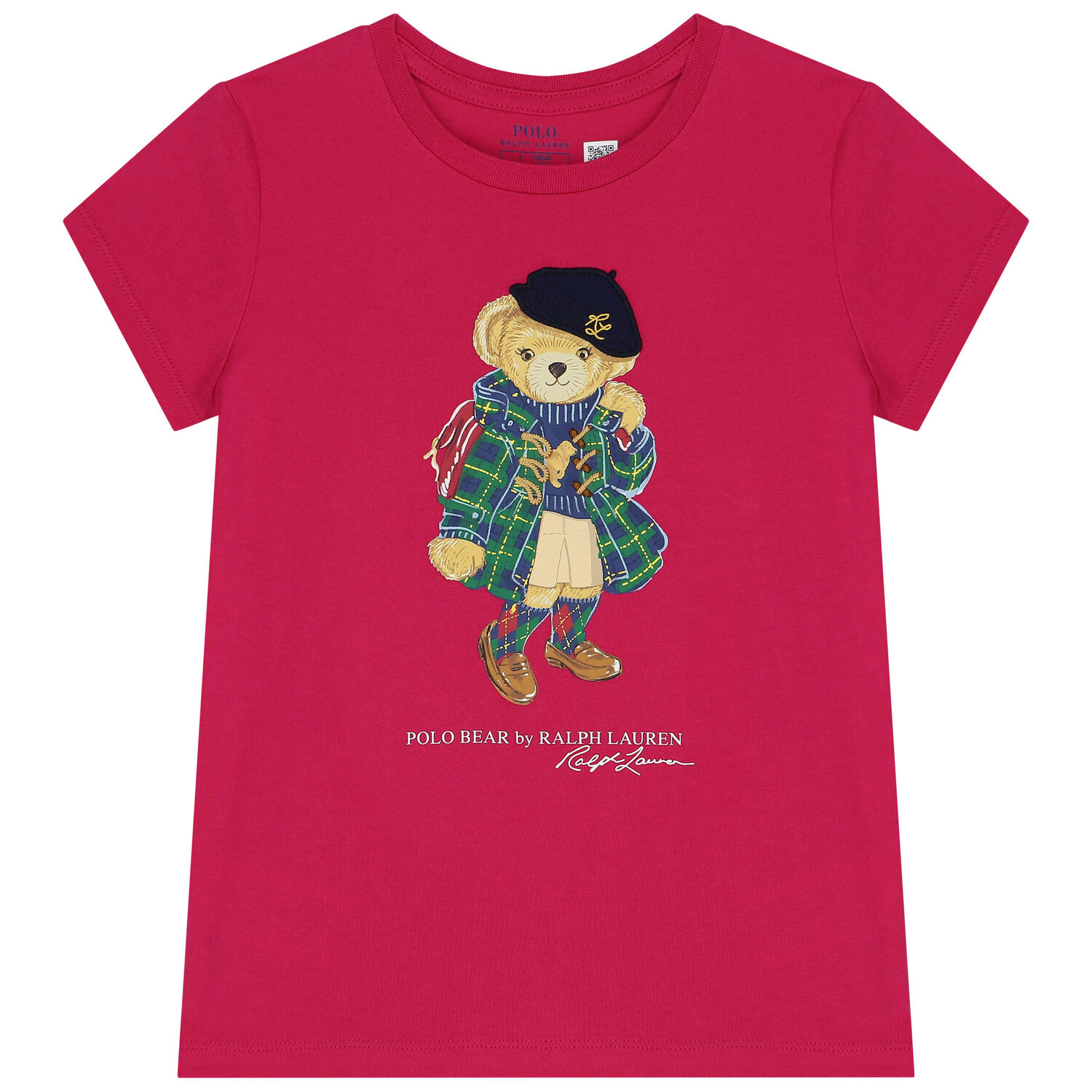 Girls Pink Polo Bear T-Shirt, 1, hi-res