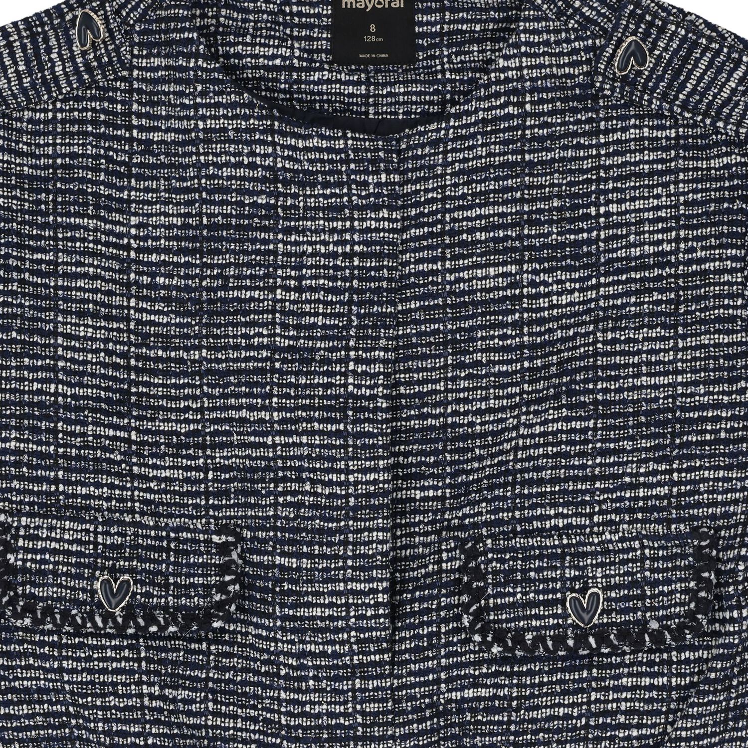 Girls Grey Tweed Cardigan, 1, hi-res