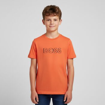 Boys Orange Logo T-Shirt