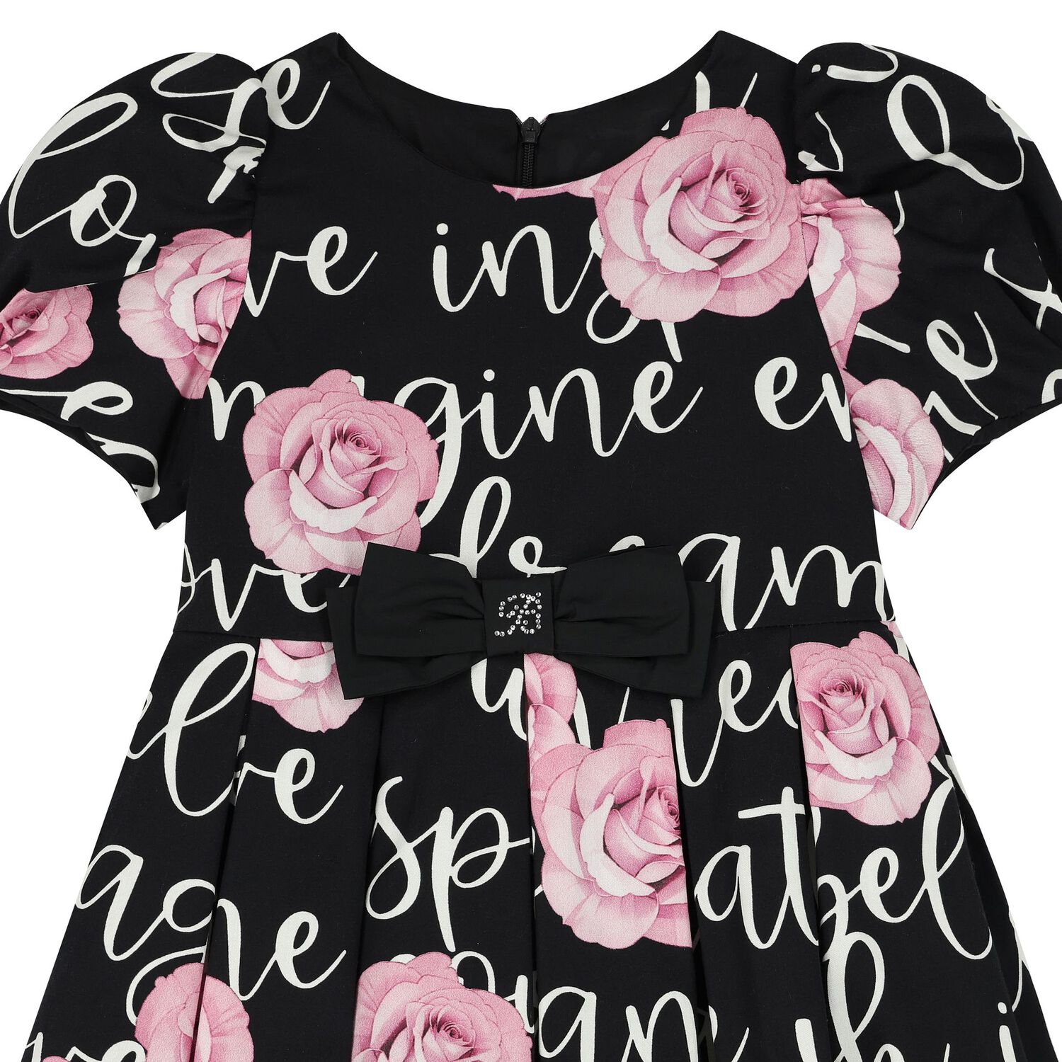 Girls Black Floral Dress, 1, hi-res image number null