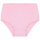 Baby Girls Pink Cotton Jersey Floral Logo Dress, 1, hi-res