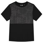 Boys Black Logo T-Shirt, 1, hi-res