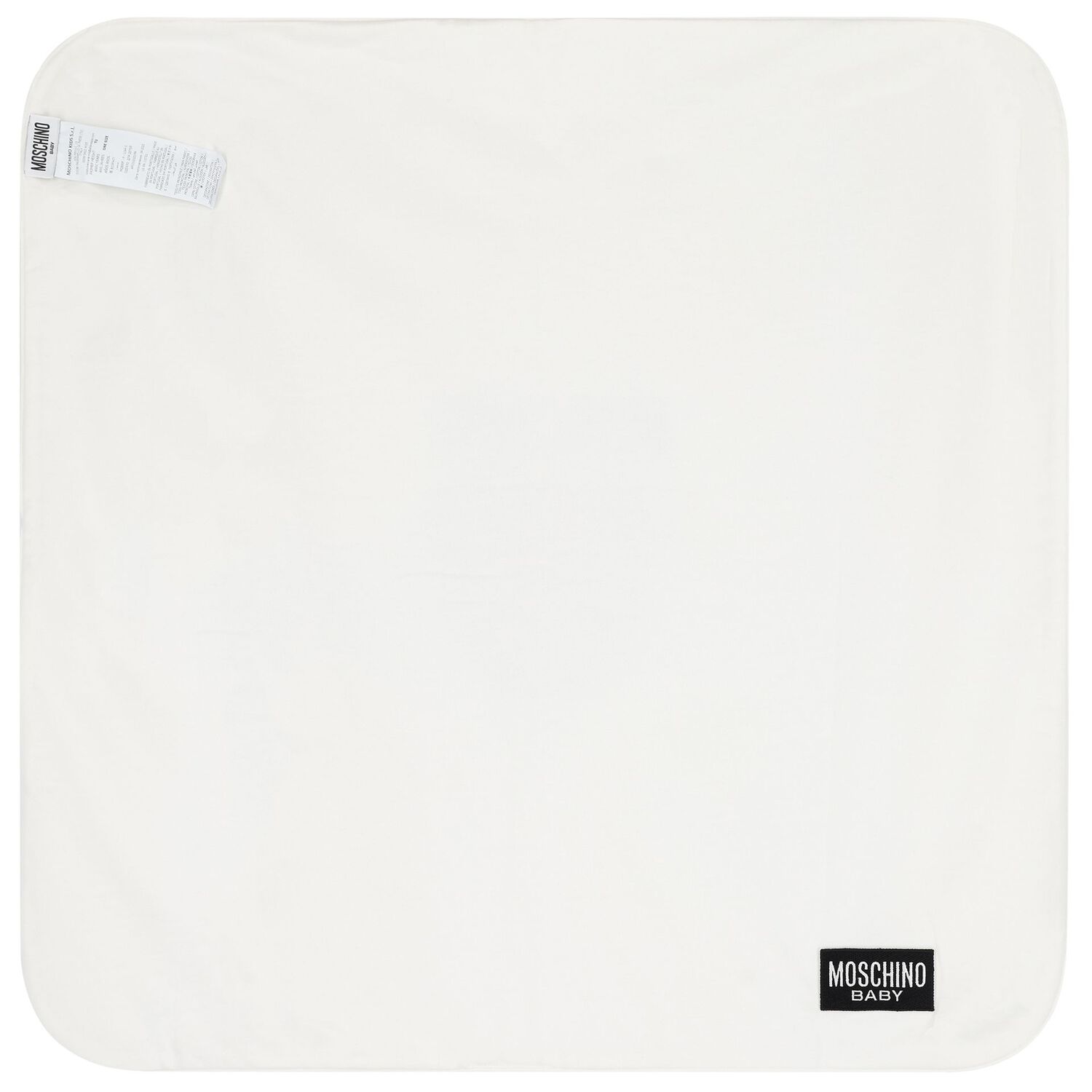 White Teddy Bear Logo Baby Blanket, 1, hi-res