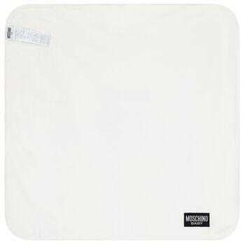White Teddy Bear Logo Baby Blanket