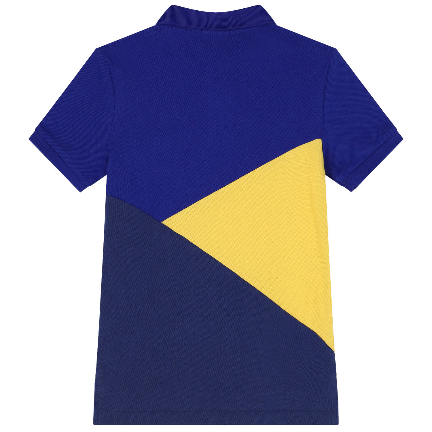 Boys Blue & Yellow Logo Polo Shirt, 1, hi-res