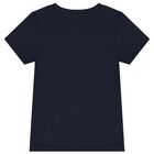 Girls Navy Blue Logo T-Shirt, 2, hi-res