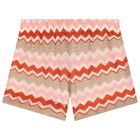 Girls Pink Zigzag Shorts Set, 1, hi-res