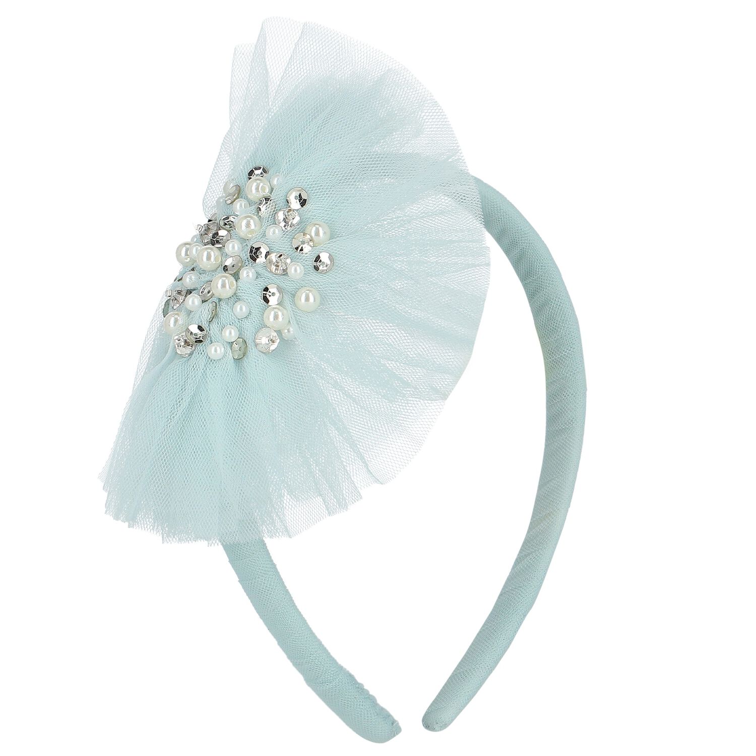 Girls Blue Tulle Headband, 1, hi-res image number null