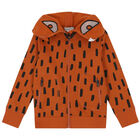 Boys Brown Fox Zip Up Top, 1, hi-res
