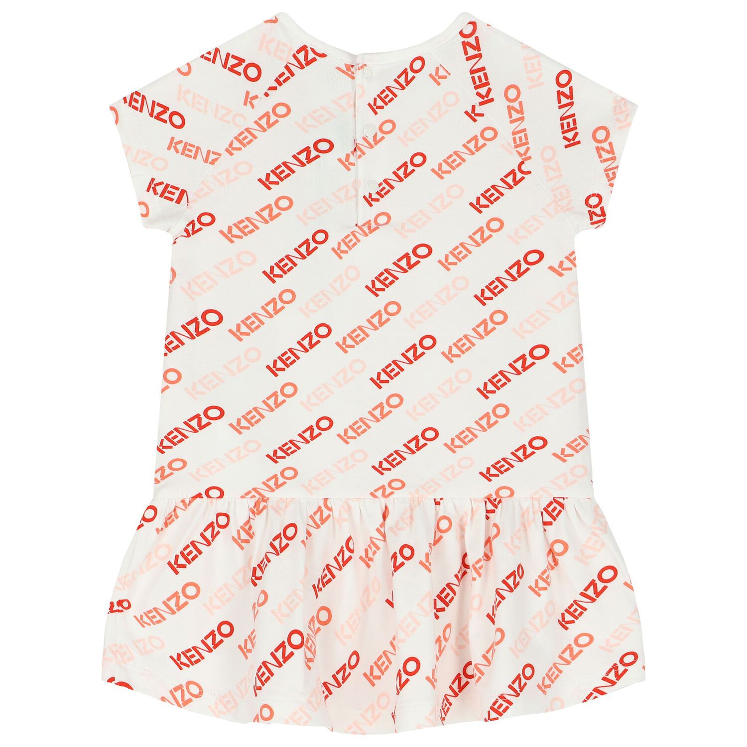 Younger Girls Ivory & Pink Logo Dress, 1, hi-res image number null