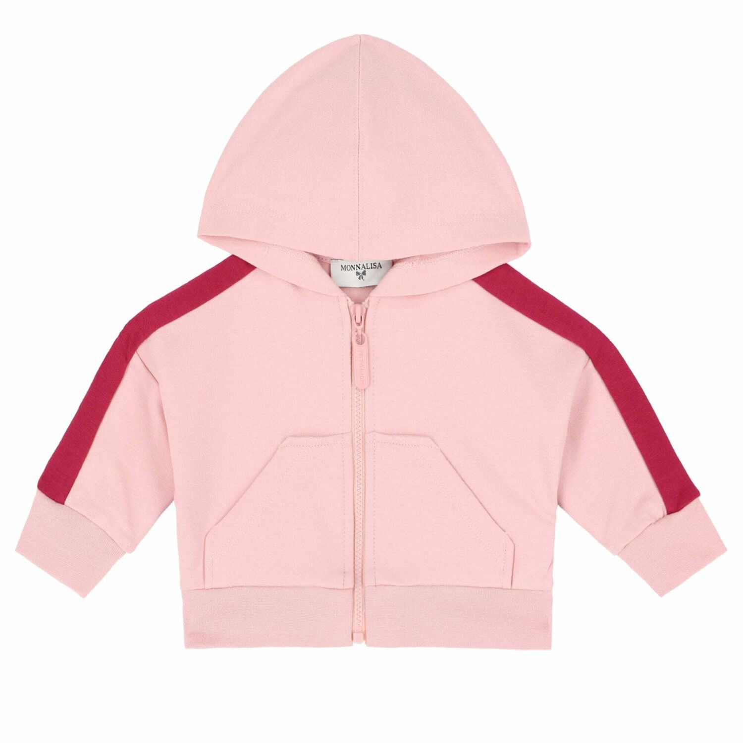 Baby Girls Pink Hooded Top, 1, hi-res