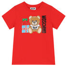 Red Teddy Bear Print Logo T-Shirt, 1, hi-res