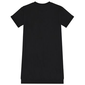 Girls Black Logo Heart Dress