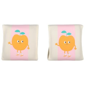 Beige & Pink Striped Peach Arm Bands