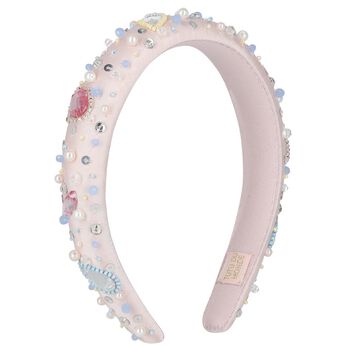 Girls Pink Flower Sequin Headband