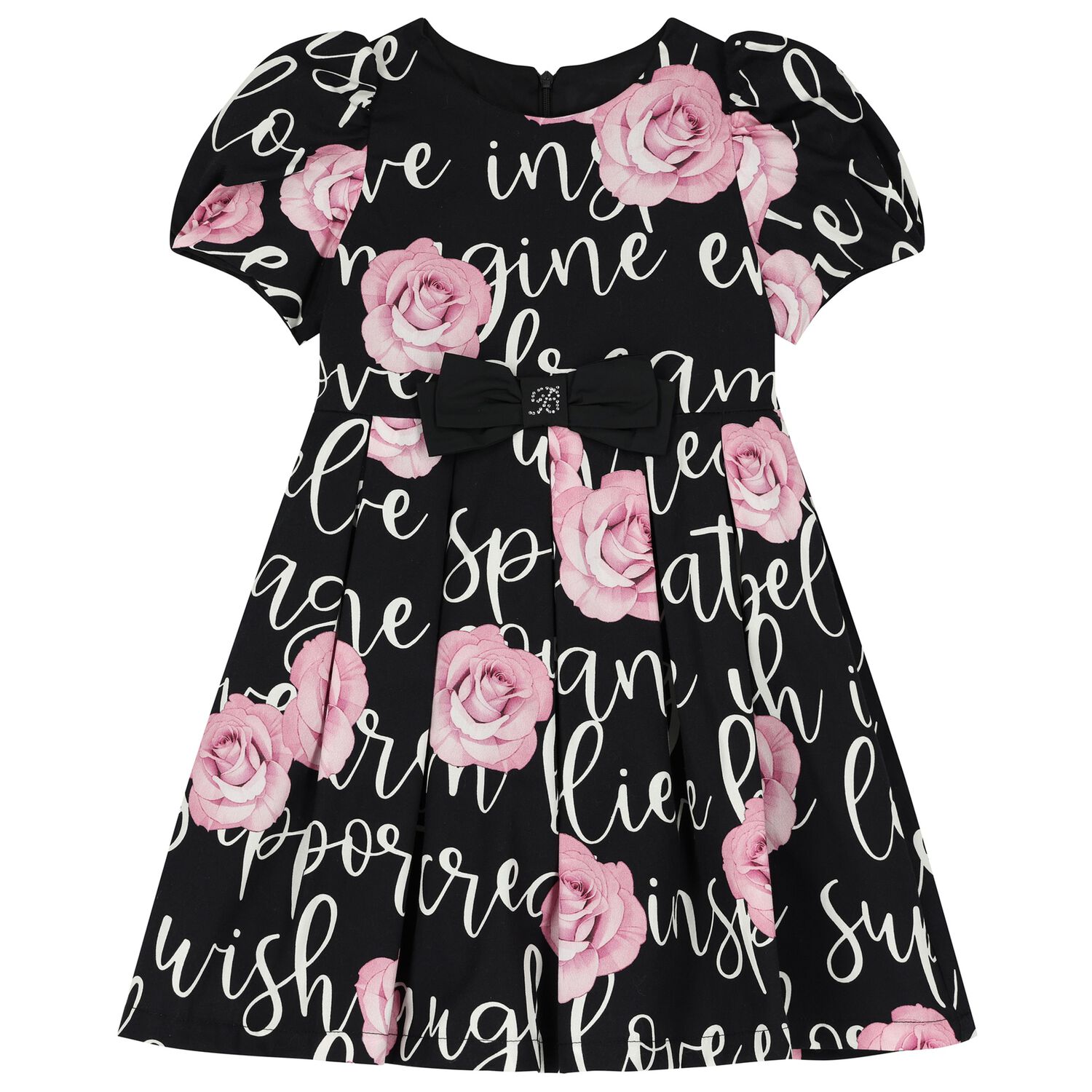 Girls Black Floral Dress, 1, hi-res image number null